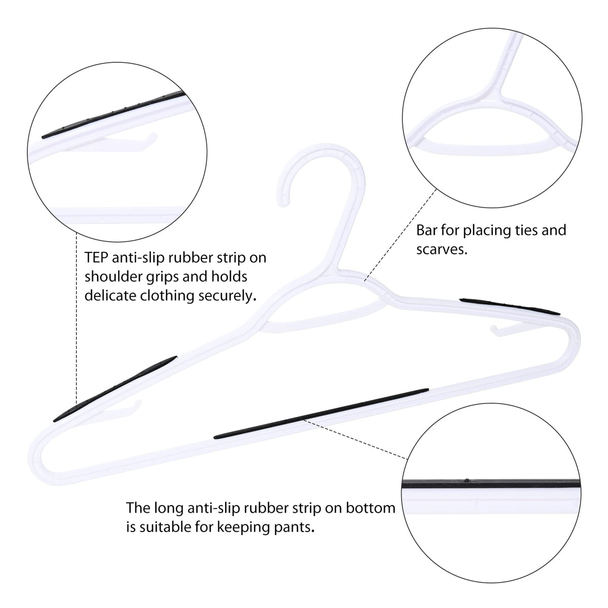 Ollieroo non-slip shoulders and pant bar secure delicate fabrics.