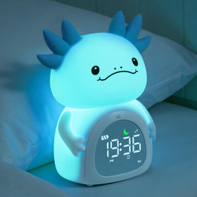 Ollycasa Axolotl alarm clock front view promotes gentle wake-ups for kids