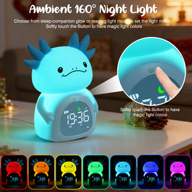 Ollycasa Axolotl alarm clock rechargeable battery enables cordless use