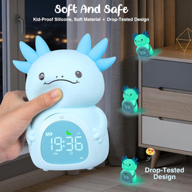 Ollycasa Axolotl alarm clock touch-top control for easy use