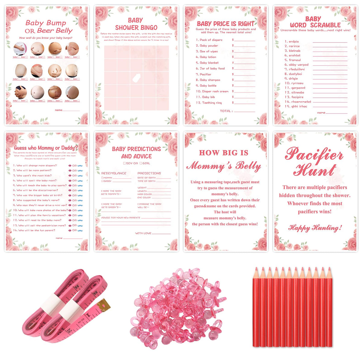 Oloutab baby shower games card set for lively party fun and easy hosting.