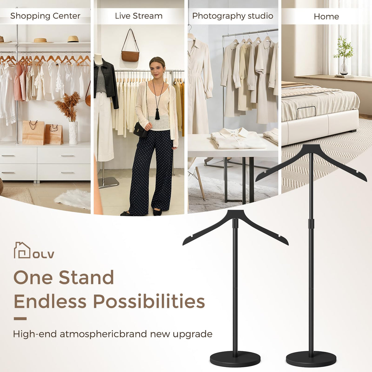 OLV 2-pack compact base keeps garments neatly presented