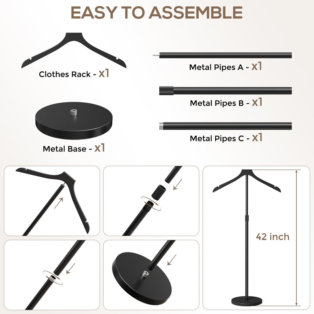 OLV 2-pack portable garment rack for cap and gown displays