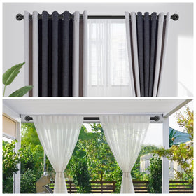 OLV curtain rod black finial design adds industrial style.