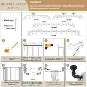 OLV curtain rod extended to 36-88 inches for wide windows.