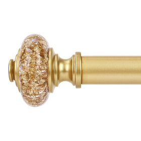 OLV gold curtain rod with a 1-inch diameter for versatile window framing.