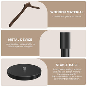 OLV walnut wood base provides sturdy support for shop displays