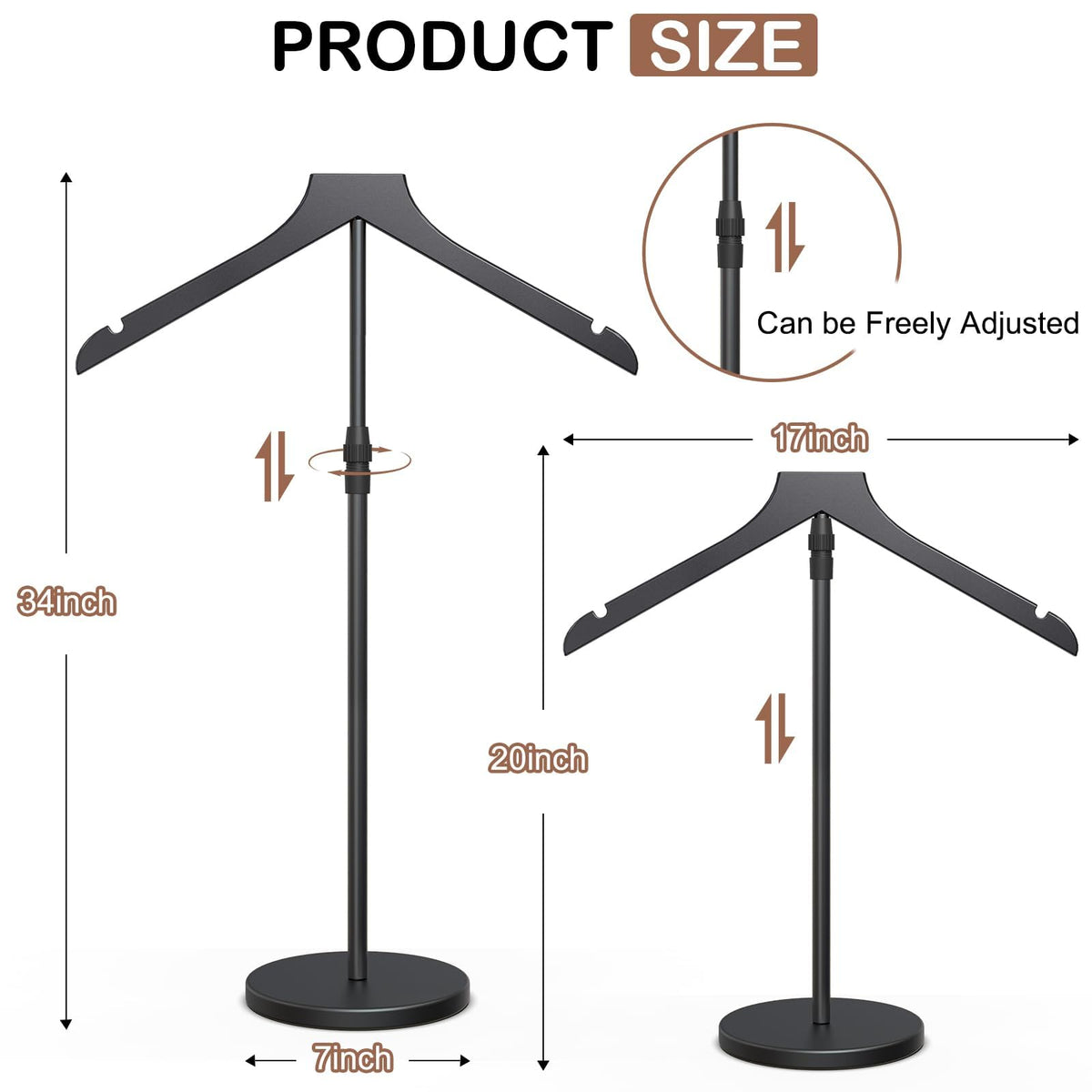 olv display stand with uniform rod linkage for balanced layout
