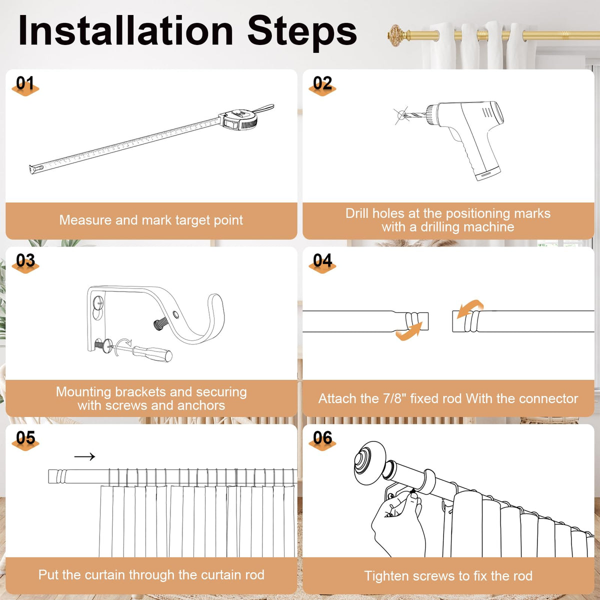 OLV adjustable length fits windows from 30 to 84 inches.