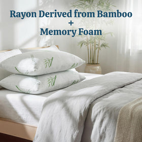 OMEO rayon cover close-up emphasizes breathable cooling fabric.