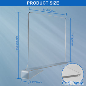 OMGelic acrylic shelf divider safety-rounded edges; protects fingers during insertion.
