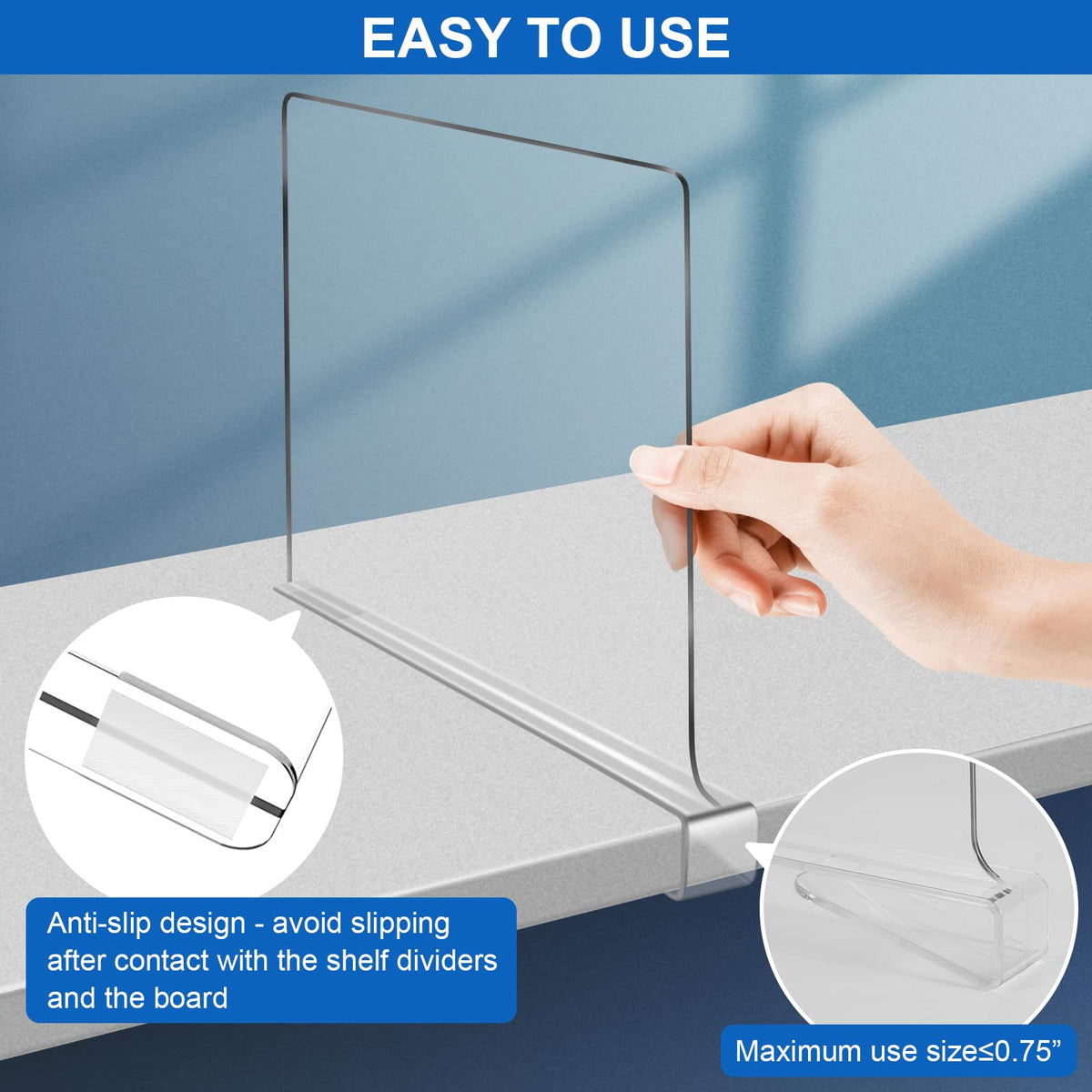 OMGelic divider with rounded edges for safe closet organization