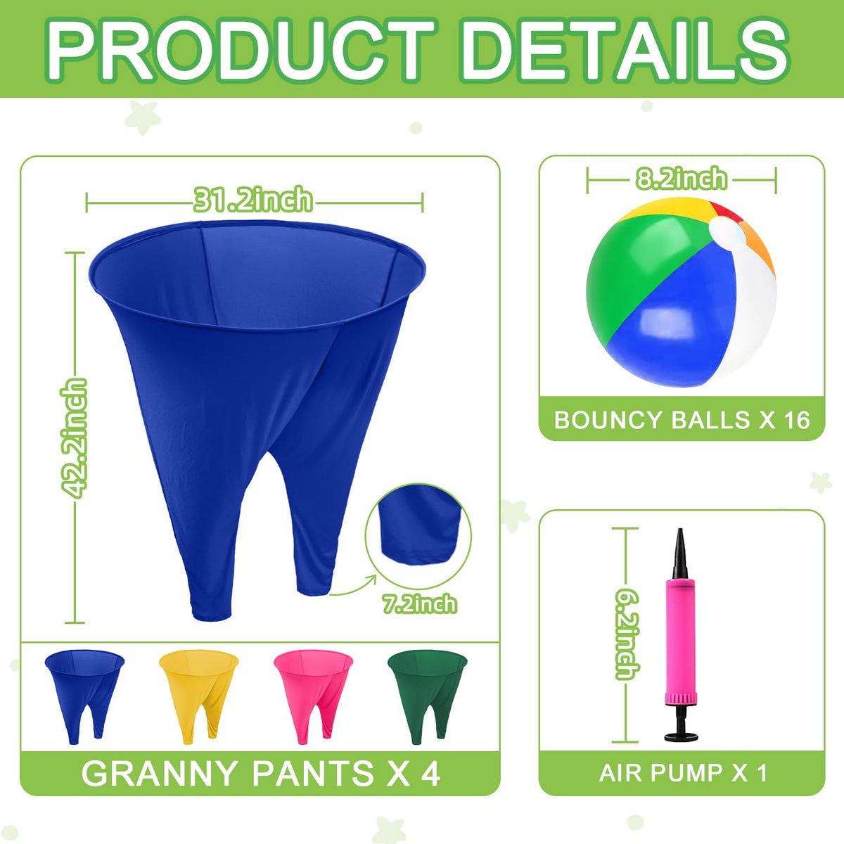 OMKSIH Granny Pants with bouncy balls for lively relay games.
