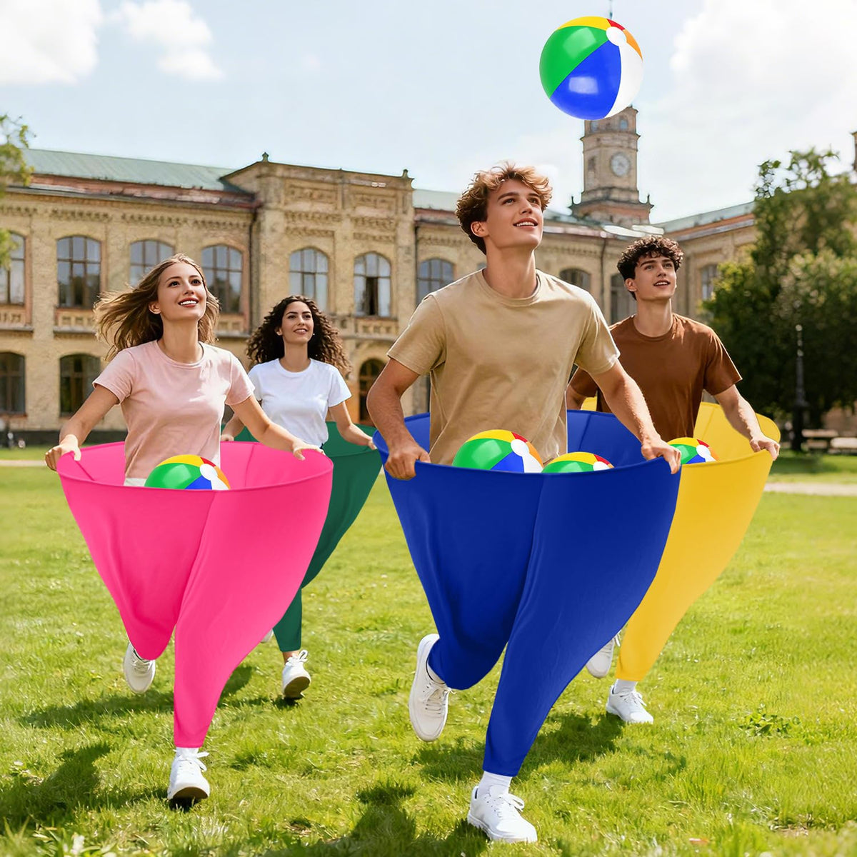 OMKSIH Outdoor party scene shows portable setup for spontaneous games.
