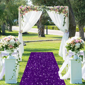 Close-up of OMKSIH wedding aisle runner glitter detail