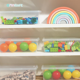 OMNISAFE latching lid keeps contents secure with clear visibility for quick reach.