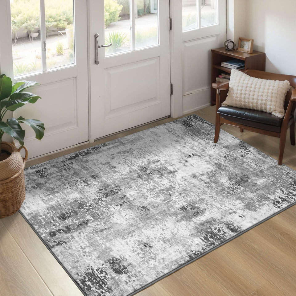 Ompaa entryway rug 3x5 grey provides a clean entry while staying non-slip on smooth floors.