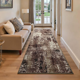 Ompaa hallway rug with abstract pattern brightens entryways and living spaces.