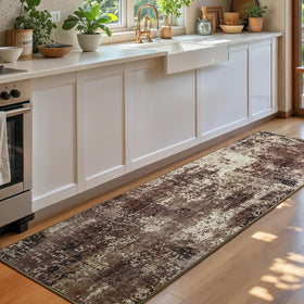 Ompaa kitchen runner in soft plush fibers feels gentle underfoot.