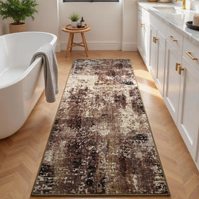 Ompaa long entry rug features washable fabric for easy maintenance.