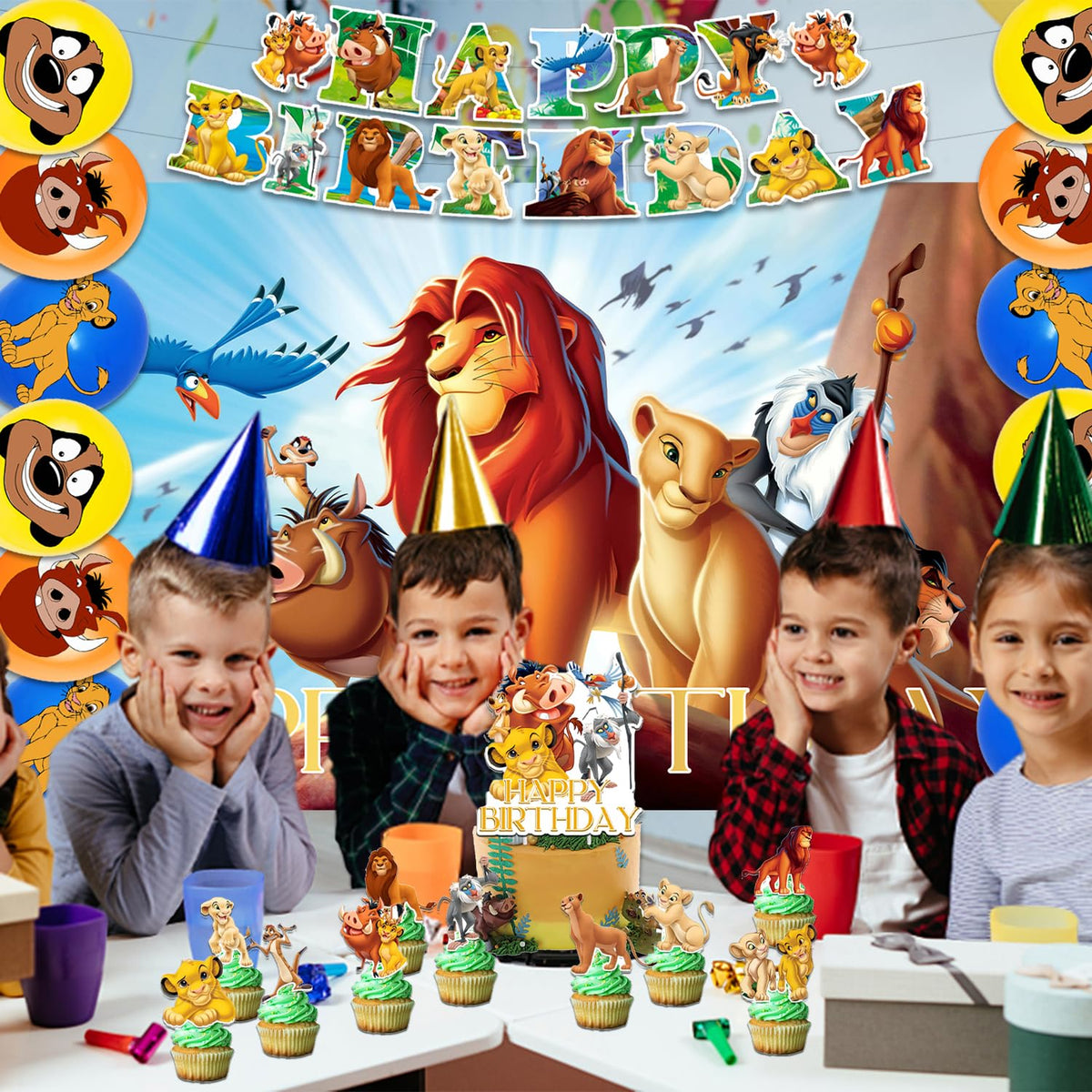 Omto Lion-Kings party pack coordinates all decorations in one set