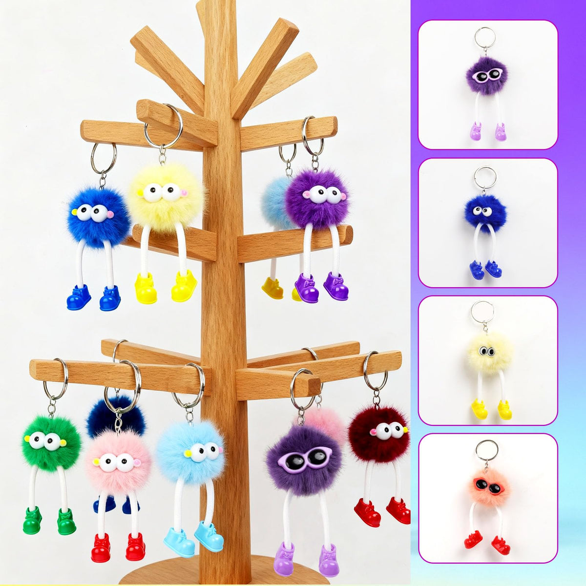 OMyFav backpack charms clip features lightweight plush toys for school or travel