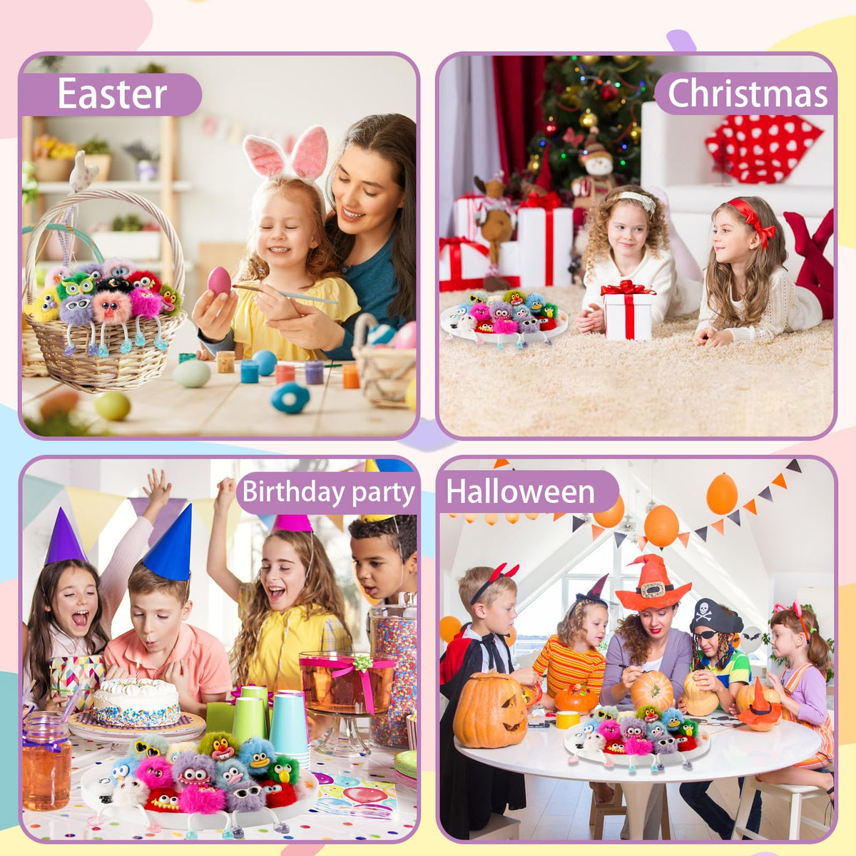OMyFav birthday party favors keychains ideal for goody bags and piñata prizes.