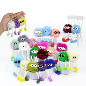 OMyFav colorful plush keychain set with assorted designs for backpacks and party favors