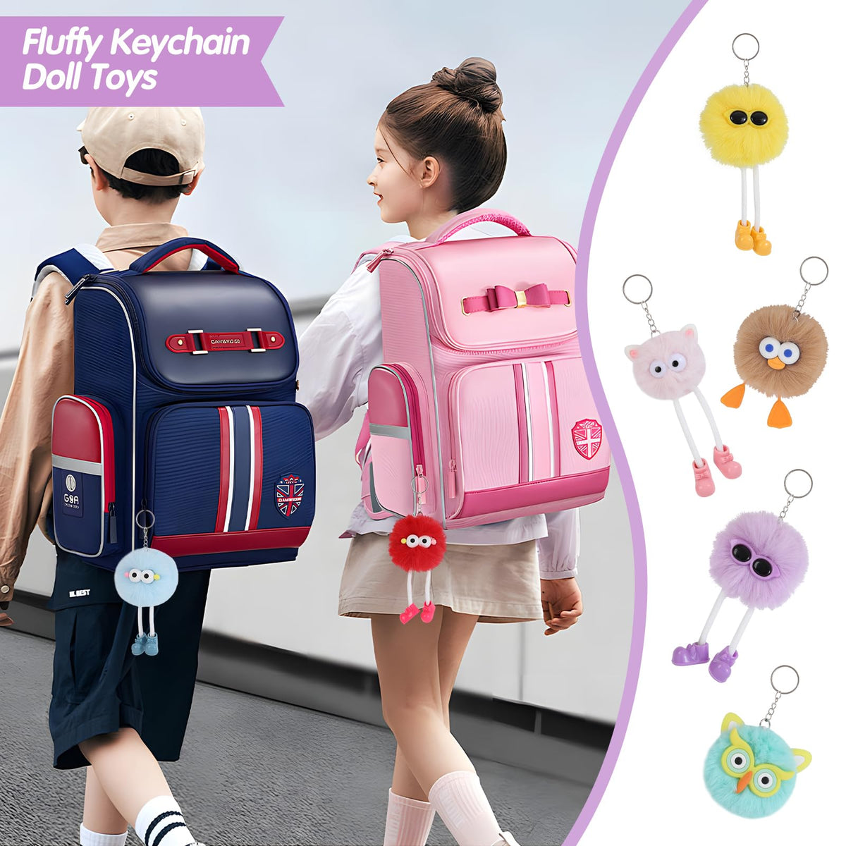 OMyFav durable metal hardware on plush keychains for daily use.