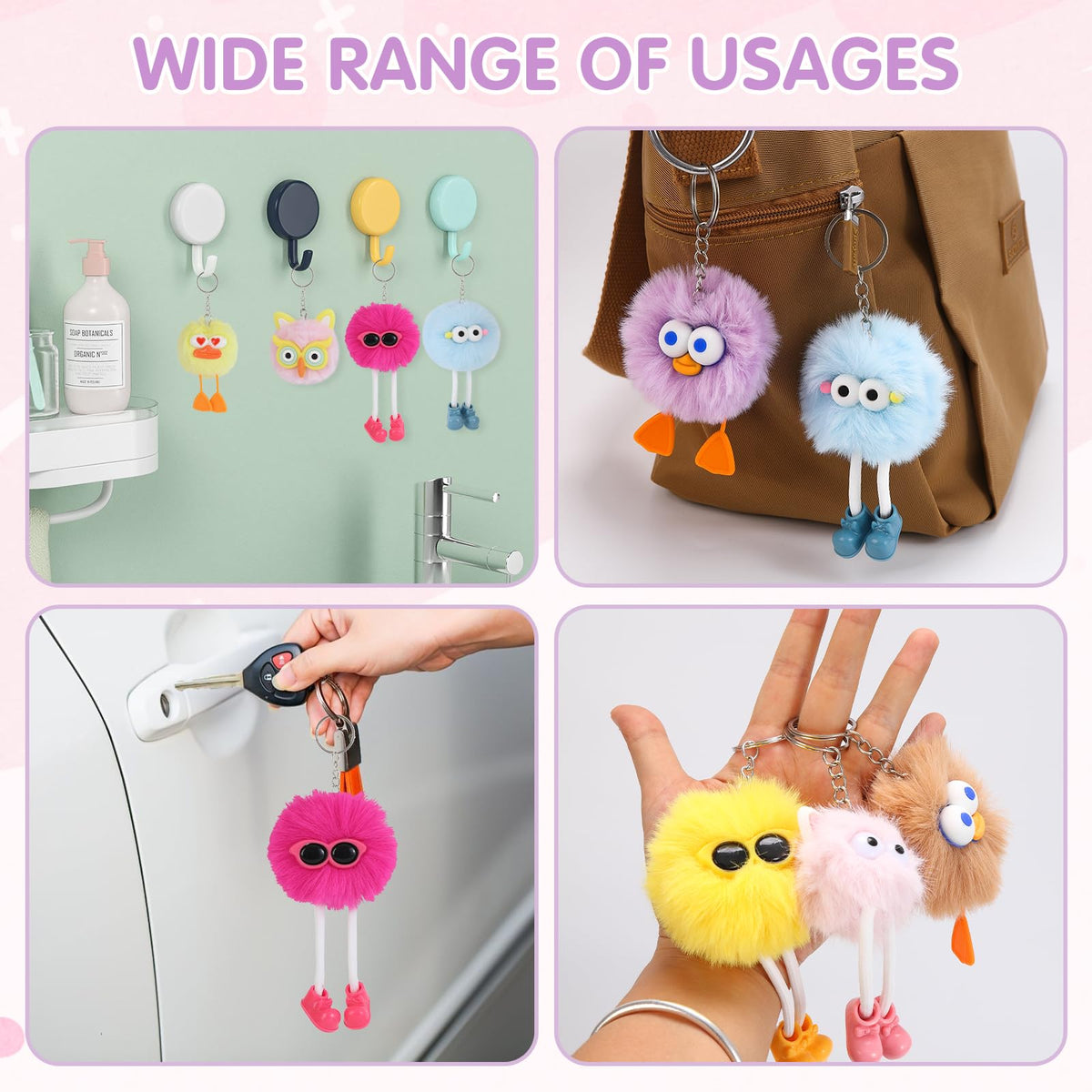 OMyFav keychains in four sizes suitable for gifts or rewards.