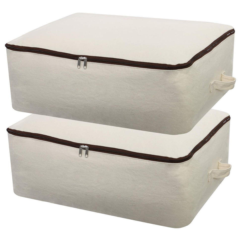 Omygarden 2pcs canvas storage bag with handles, ideal for dorm room organization
