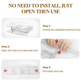 Onannos tub tray with drain slots preventing water pooling on the surface.