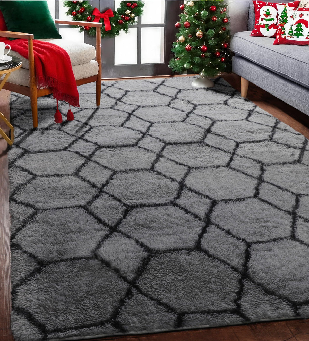 ONASAR area rug 4x6 size fits bedside spaces.