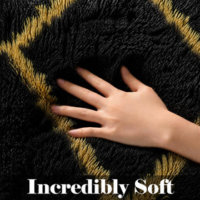 ONASAR geometric boho 5x8 rug enhances bedroom decor with soft plush.