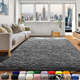 ONASAR grey fluffy area rug 4x6 ideal for bedroom and living room with soft underfoot comfort