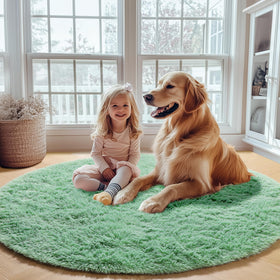 ONASAR rug with non-slip backing stays securely in place on wood or tile floors.