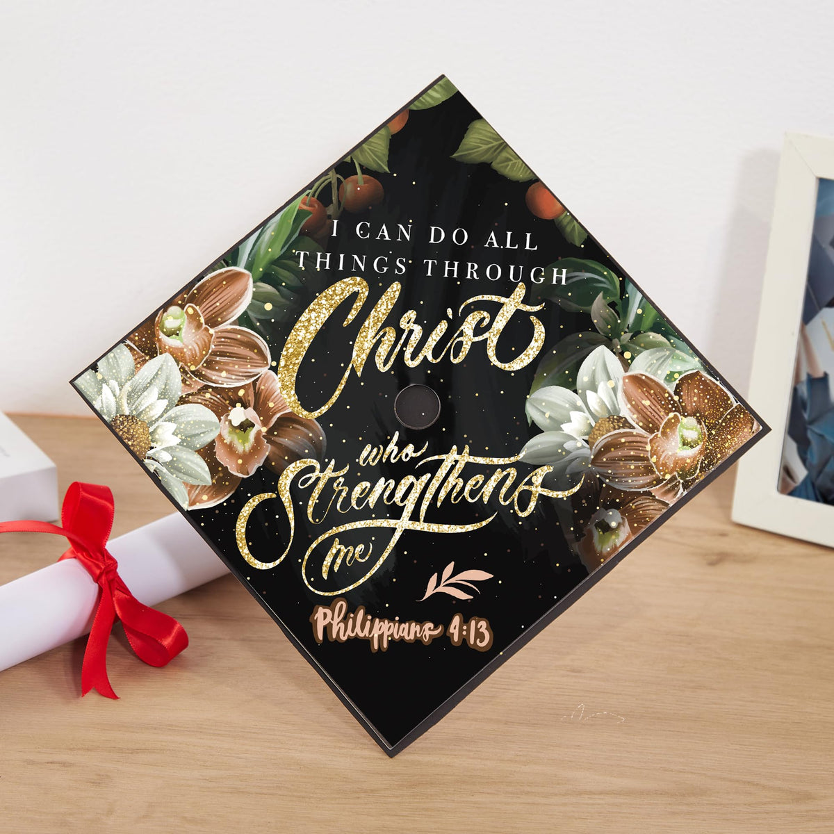 Once Upon A Time cap topper for celebration decor adds a refined touch.