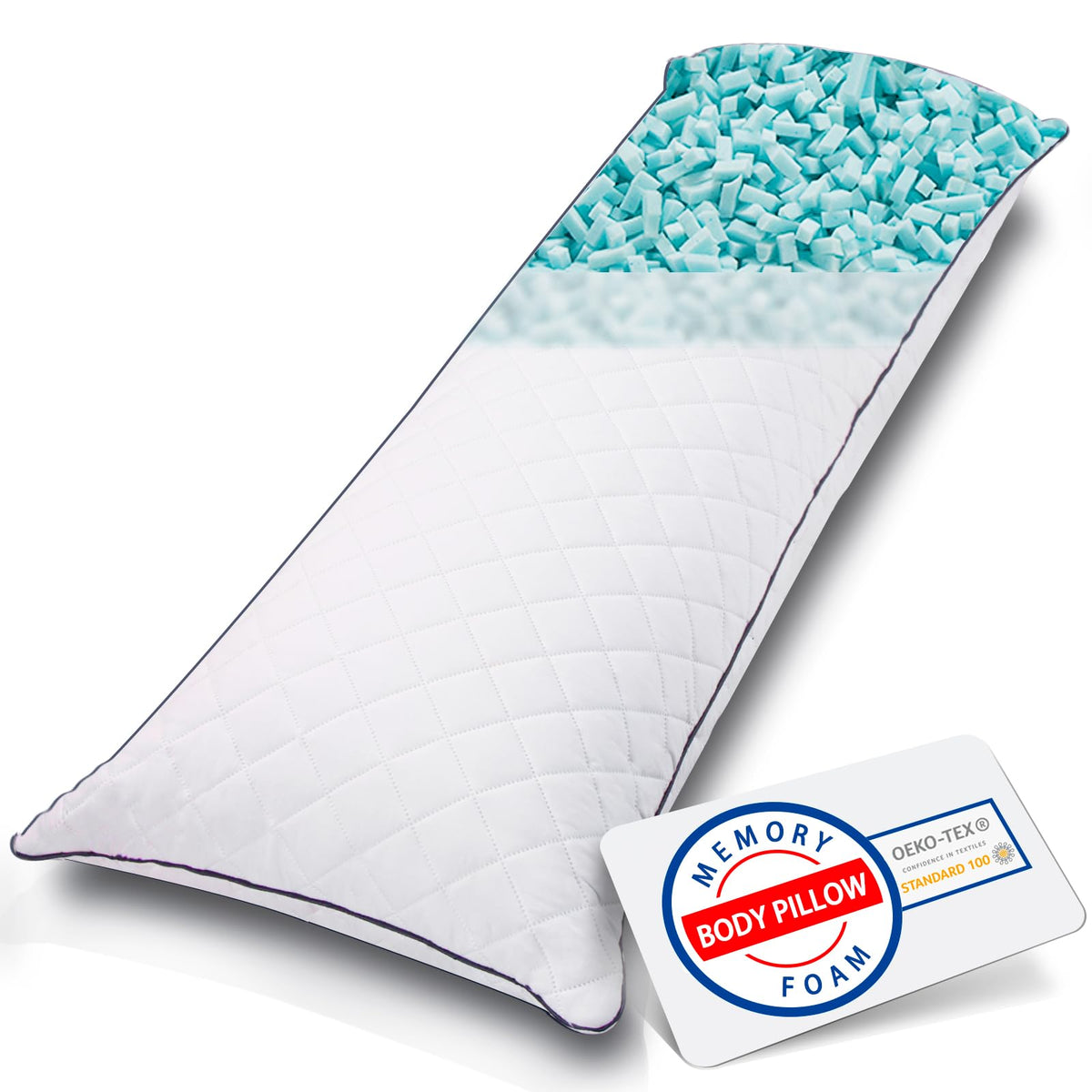 1 MIDDLE ONE body pillow insert with memory foam for contour and spinal alignment