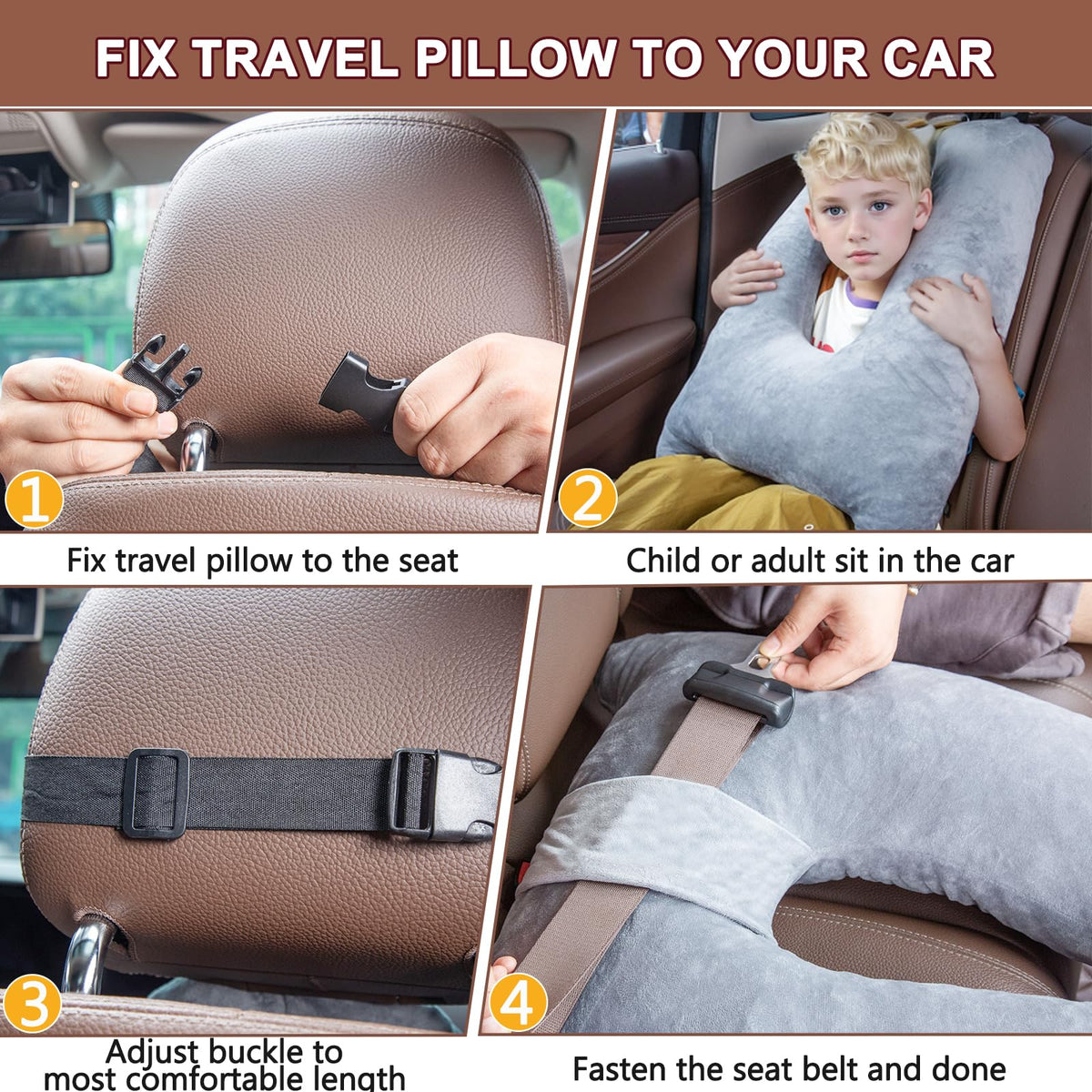 1 MIDDLE ONE gift-ready kids pillow for travel and home use
