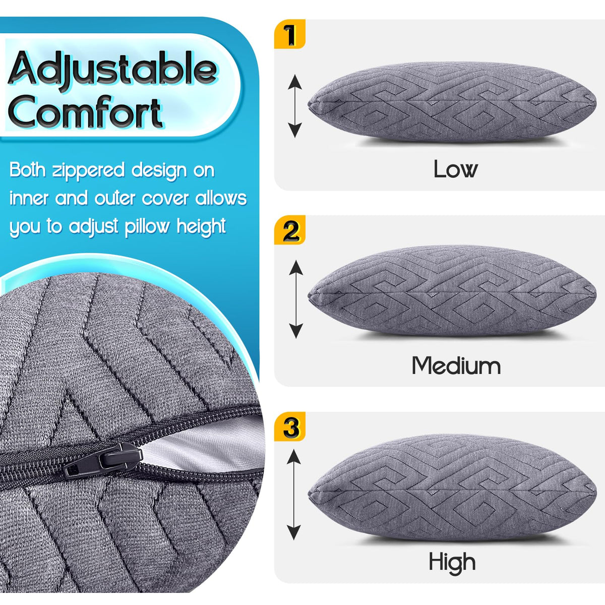Pillow measures 15.5 by 12 inches.