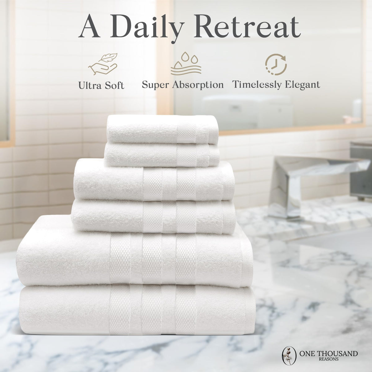 One Thousand Reasons quick-dry towel for gym or post-shower drying.