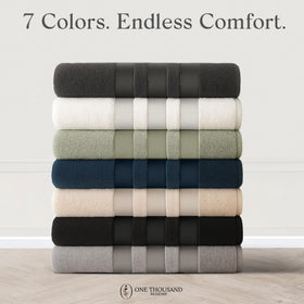 One Thousand Reasons oversized bath towel offers full coverage at 29x57.5 inches.
