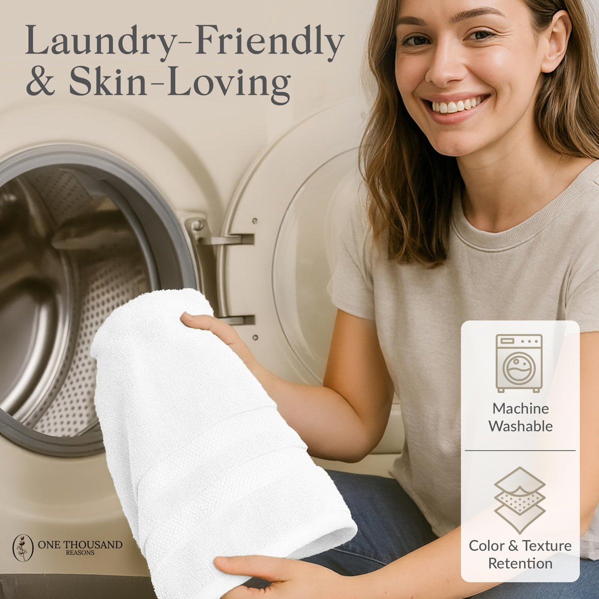 One Thousand Reasons towel set packaging indicates premium quality and value.