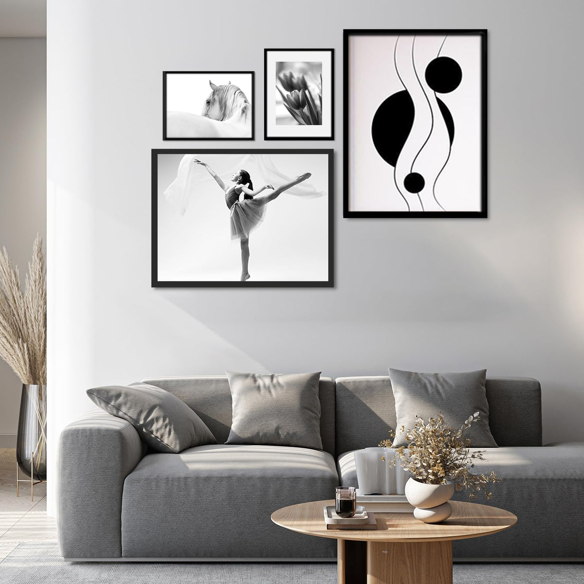 ONE WALL frame vertical display with included mounting hardware.