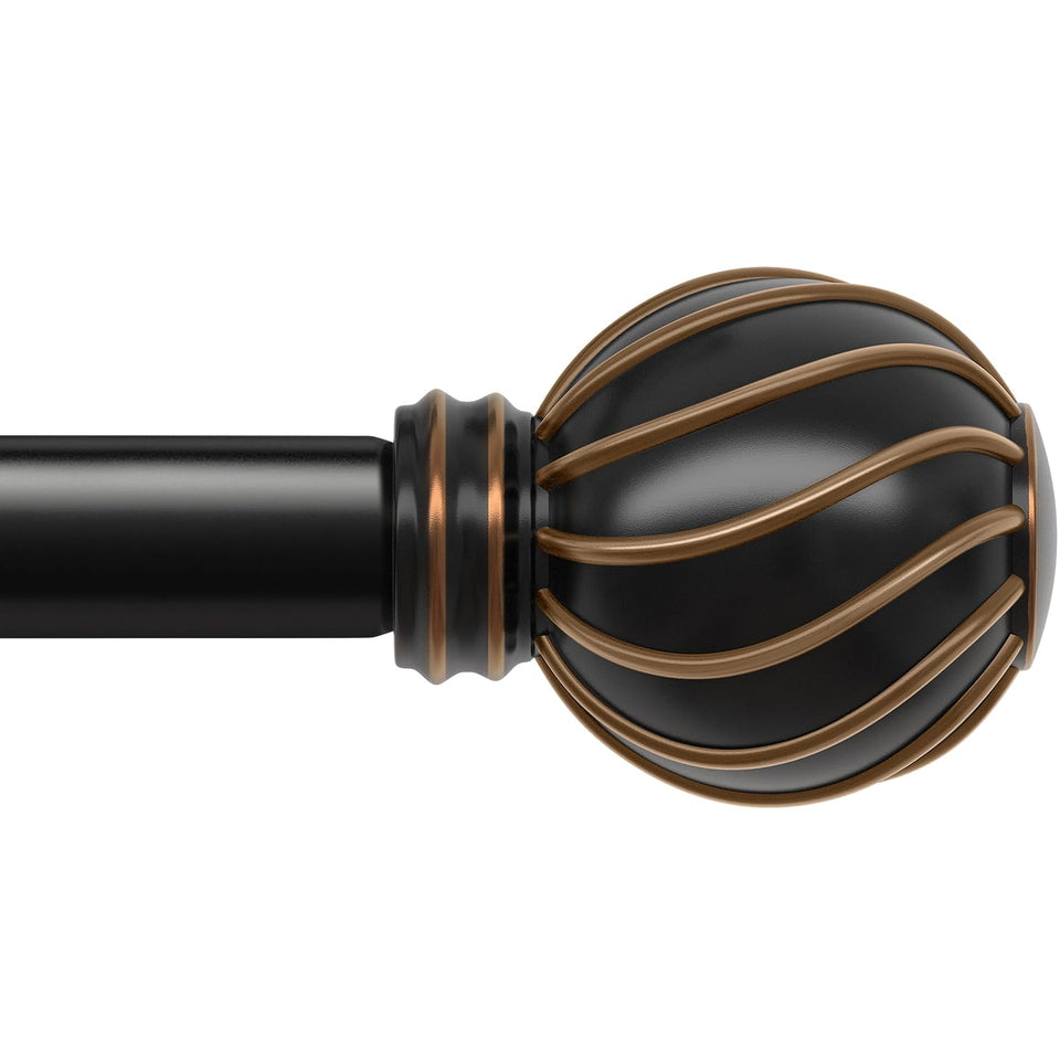Oneach black curtain rod 72-144 in offers flexible sizing for many windows.