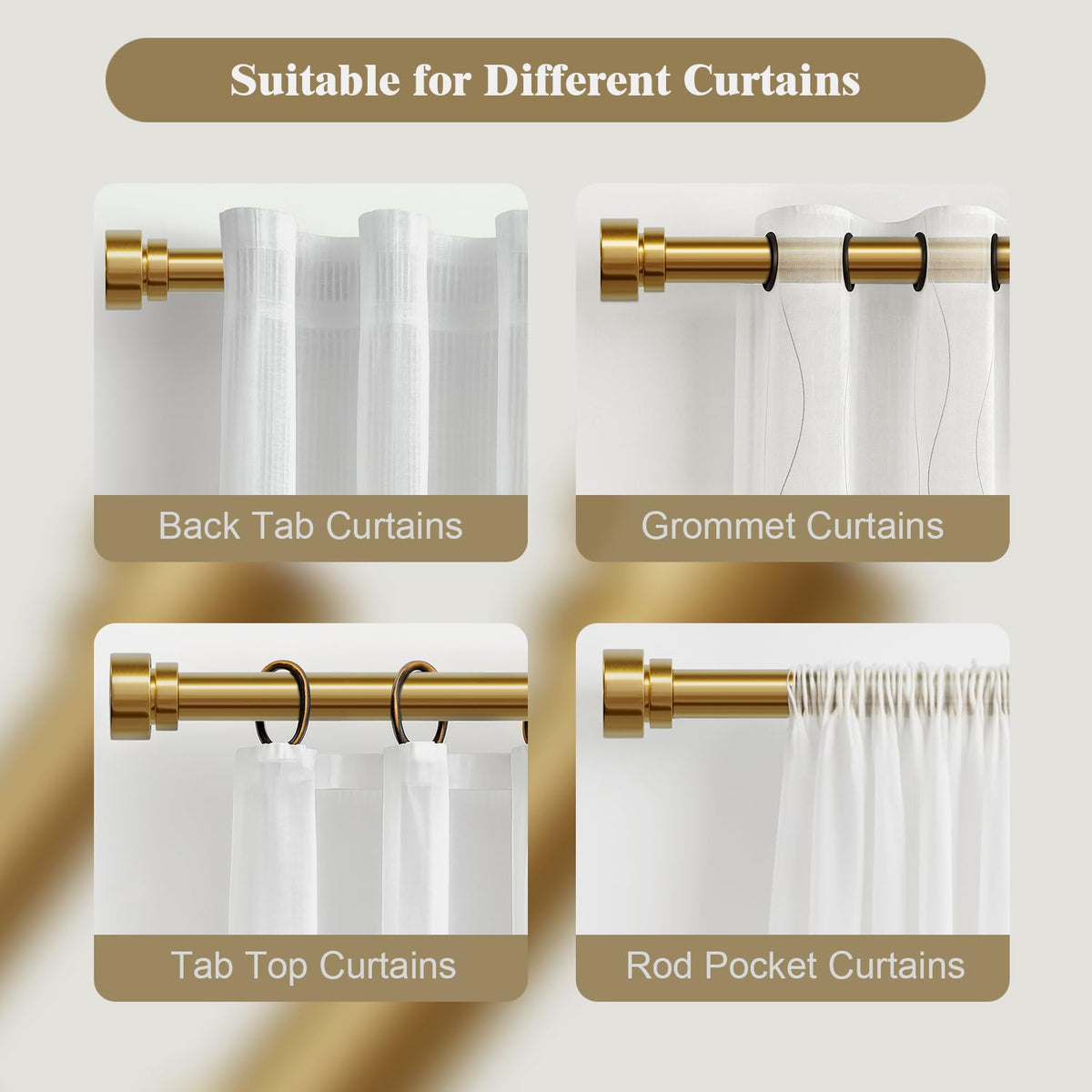Oneach heavy duty curtain rod premium finish resists chipping and fading.