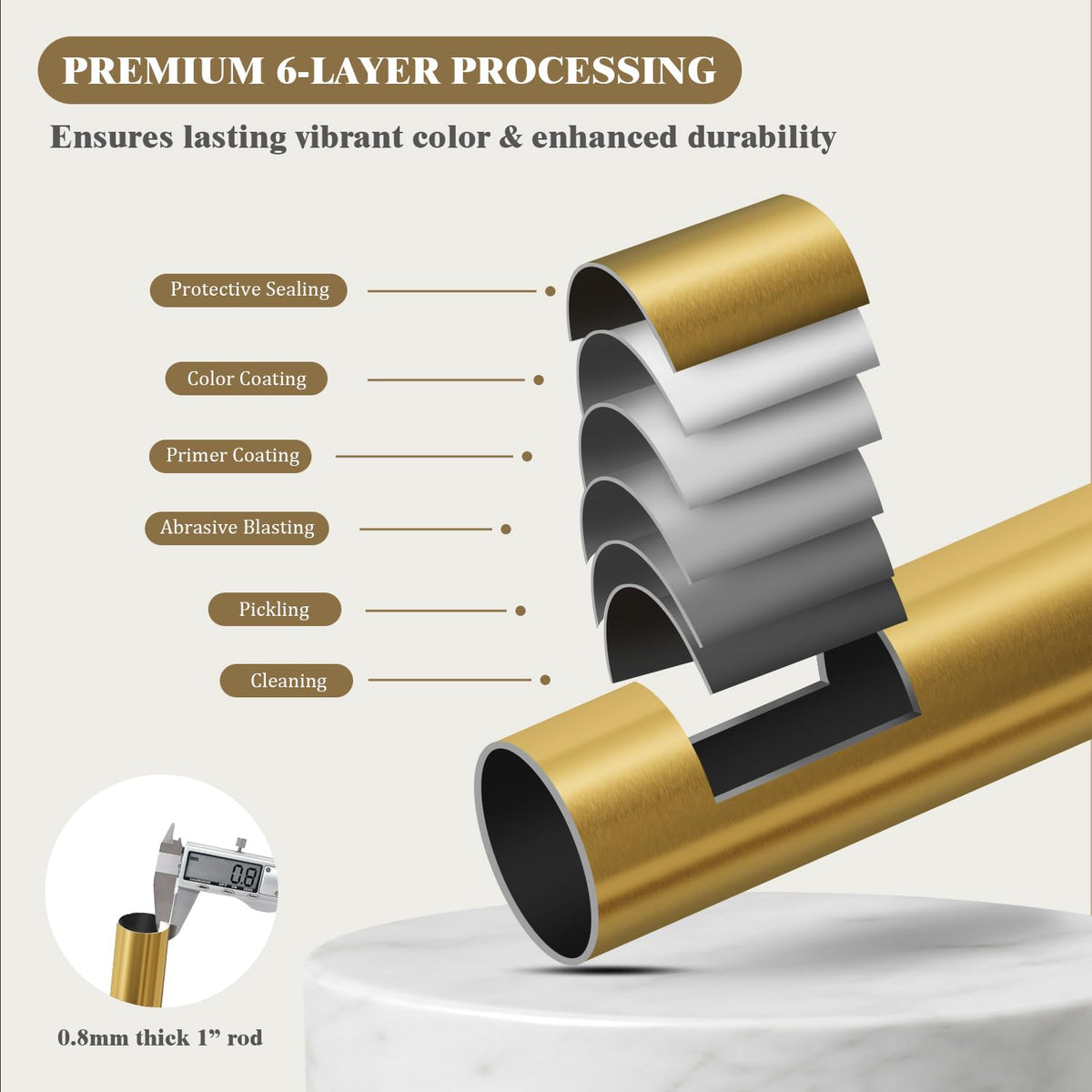 Oneach heavy duty curtain rod in living room setup demonstrates modern decor appeal.