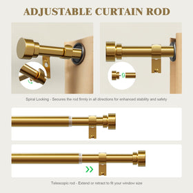 Oneach heavy duty curtain rod overlap guide explains neat panel stacking.