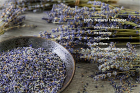 OneDove lavender buds close-up shows vibrant color and clean grains for sachets.
