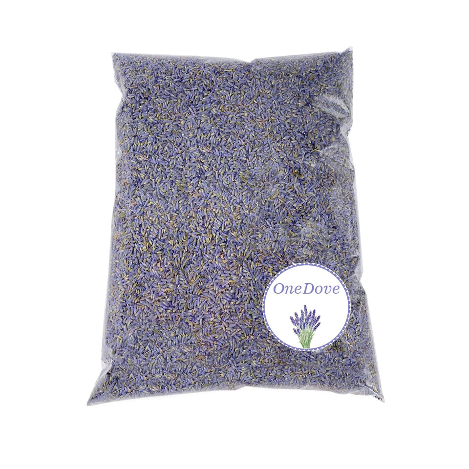 OneDove lavender buds dried flowers in packaging with pure scent for DIY crafts.